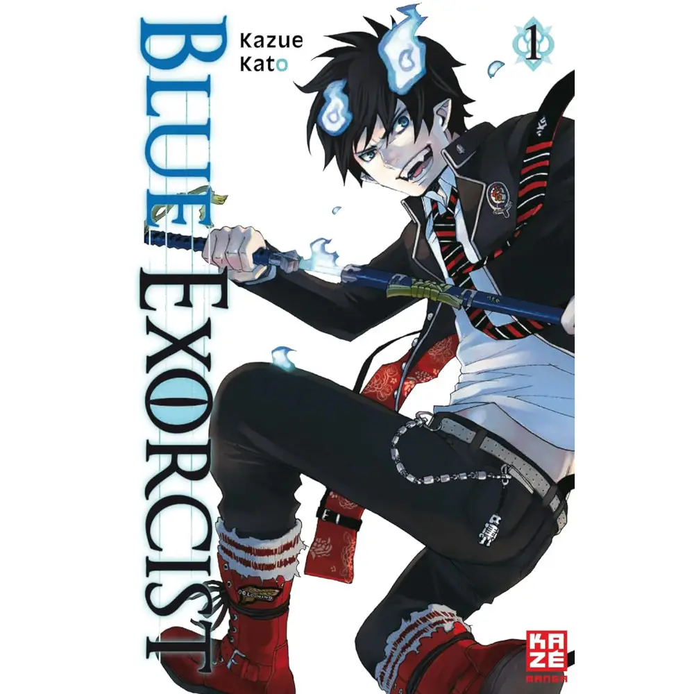 Cover des Mangas ›Blue Exorcist‹, deutsche Ausgabe von Crunchyroll Manga.