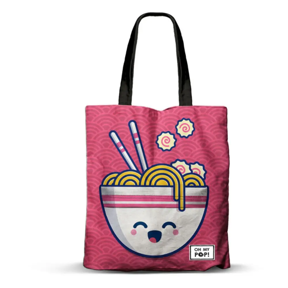 Oh My Pop! Tragetasche Noodle – bunte Polyester-Tasche mit Nudel-Design, 44 × 32 cm, offiziell lizenziert.
