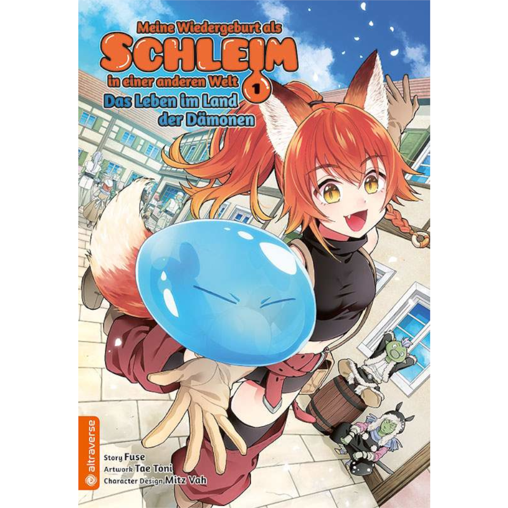 Cover des Mangas ›Meine Wiedergeburt als Schleim in einer anderen Welt – Das Leben im Land der Dämonen‹, deutsche Ausgabe von Altraverse Manga.“
