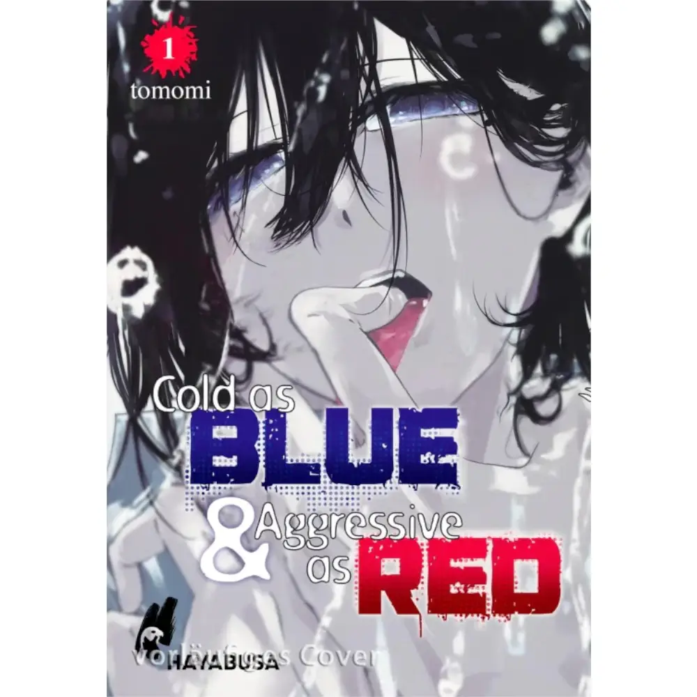 Cold as Blue & Aggressive as Red Manhwa – deutsches Cover mit surrealem, düsterem Schul-Setting.