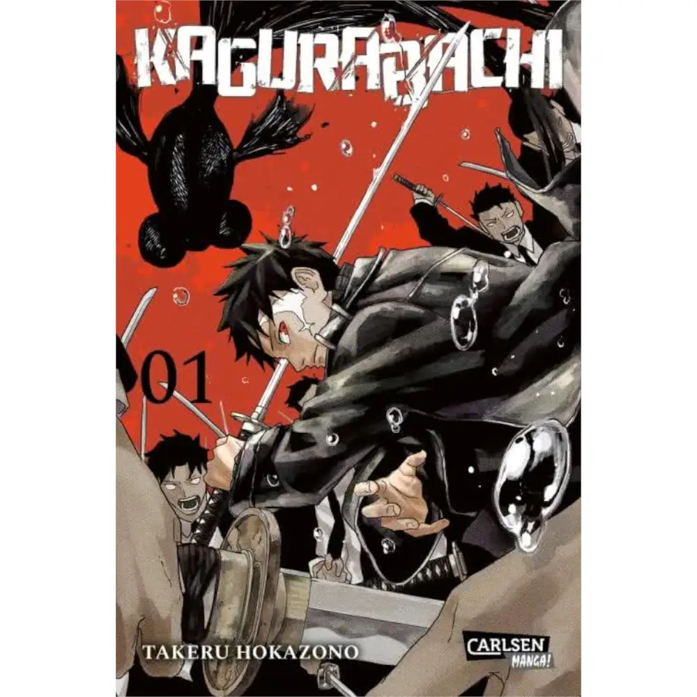 Cover des Manga Kagurabachi mit Chihiro und seinem flammenden Schwert