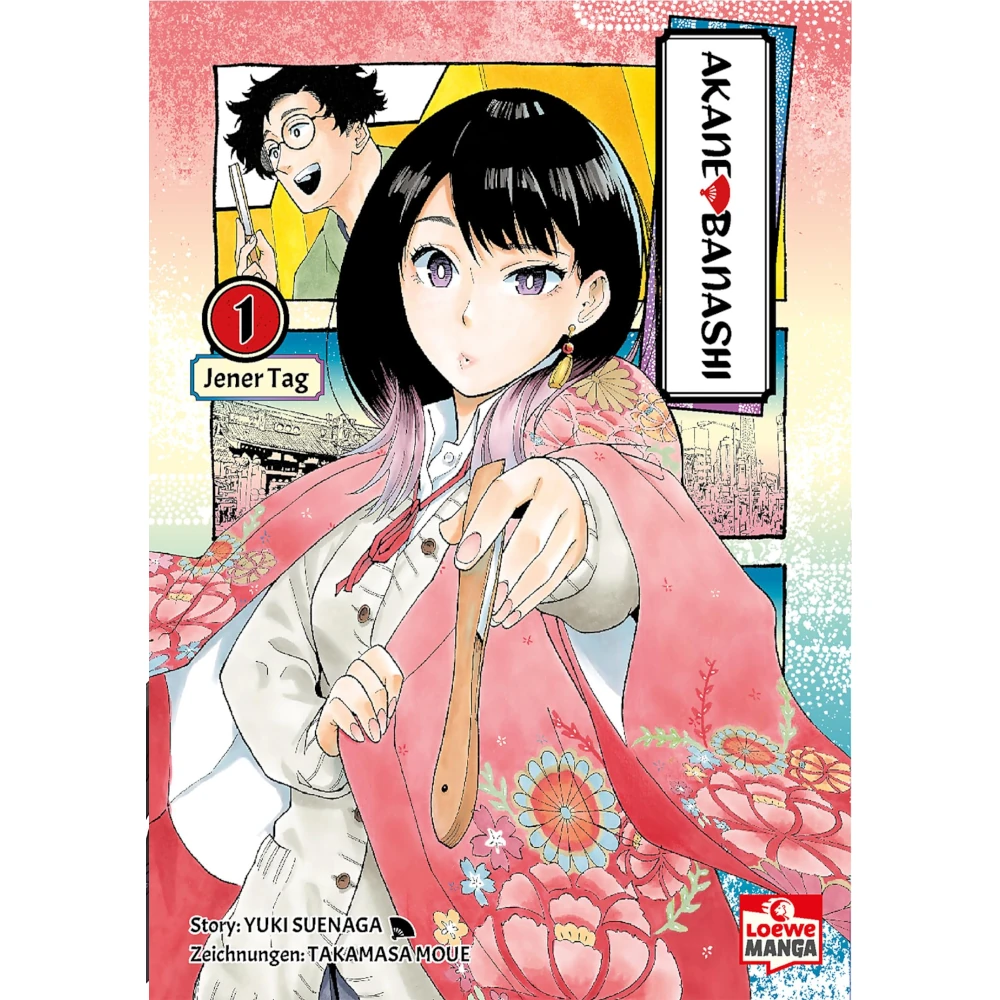 Akane-banashi Manga – Deutsches Cover mit Akane in einer Rakugo-Szene.