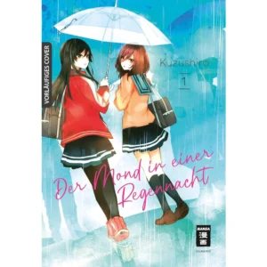Der Mond in einer Regennacht Manga – Deutsches Cover mit Saki und geheimnisvollem Mädchen im Regen, gefühlvoller Romance-Manga von Egmont Manga