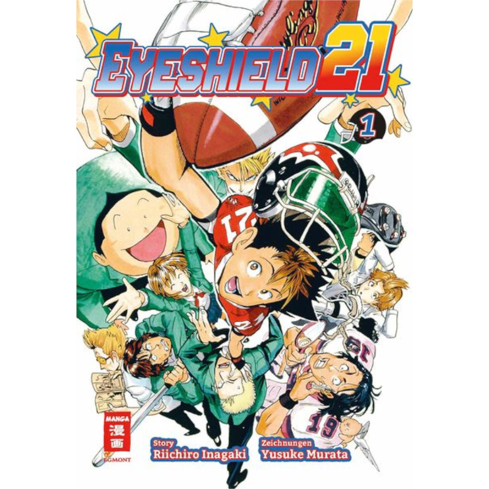 Eyeshield 21 Manga – Deutsches Cover mit Sena Kobayakawa als Eyeshield 21, actionreicher American-Football-Manga von Egmont Manga
