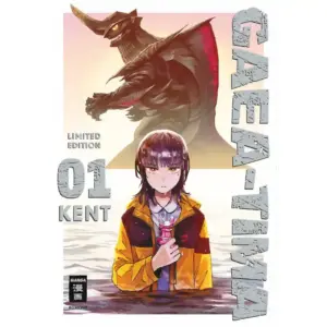 Gaea-Tima Limited Edition Band 1 Cover vom Manga – Deutsches Cover mit dem Giganten Gaea-Tima aus dem Ozean, moderner Kaiju-Action-Manga von Egmont Manga