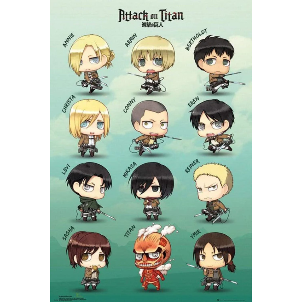 Attack on Titan - Chibi Charakter - Poster (91,5 × 61 cm)