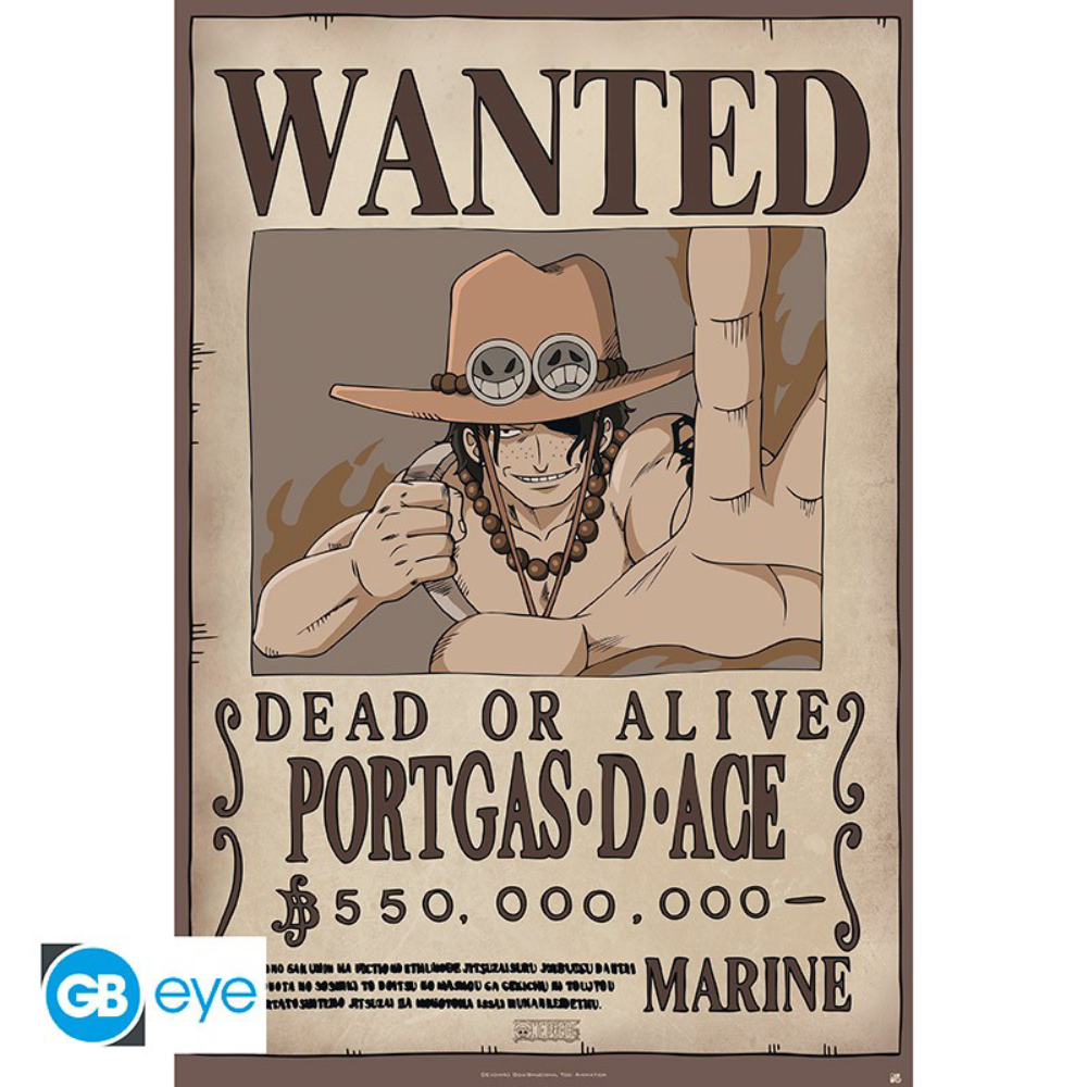 One Piece Steckbrief - Ace - Poster (91,5 × 61 cm)