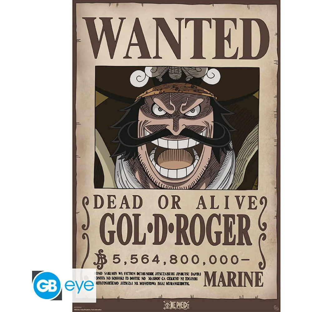 One Piece - Wanted Gol D. Roger - Poster (91,5 × 61 cm)