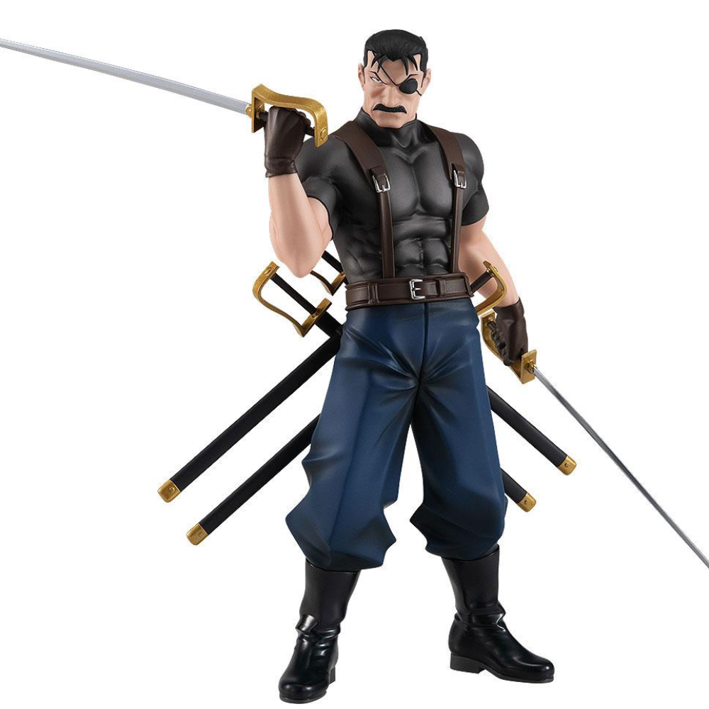 Fullmetal Alchemist: Brotherhood – King Bradley (Wrath) – Pop Up Parade – 18 cm PVC-Figur von Good Smile Company, offiziell lizenzierte Animefigur in Fensterbox mit Base und gezücktem Säbel.
