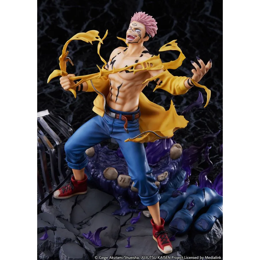 Estream Jujutsu Kaisen Ryomen Sukuna1/7 Scale Figur – 25 cm große Shibuya Scramble Figure Statue mit dynamischer Pose und detaillierter Bemalung