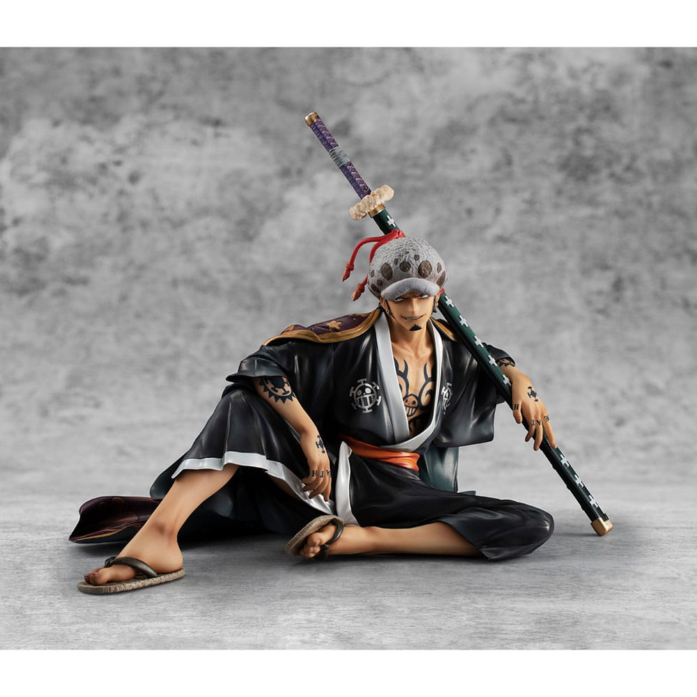 MegaHouse One Piece Trafalgar Law P.O.P Portrait of Pirates 17 cm – PVC-Figur mit Katana und Herz-Piratenlogo