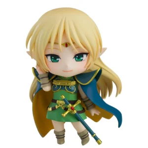 Record of Lodoss War – Deedlit – Nendoroid #2553 – 10 cm PVC/ABS-Figur von Good Smile Company, offiziell lizenzierte Animefigur mit Schwert, Accessoires und Base in Fensterbox.