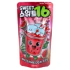 Sweet16 Watermelon Ade (Zero Sugar) – 200 ml Trinkbeutel, koreanisches Wassermelonengetränk ohne Zucker von Sweet16, fruchtig, kalorienarm und perfekt über Eis serviert.