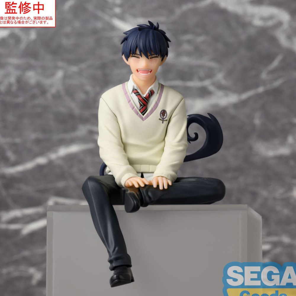 Blue Exorcist PM Perching Rin Okumura PVC Statue, 14 cm groß, offiziell lizenzierte Animefigur in sitzender Pose mit Sammlerbox.