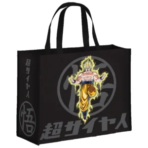 Dragon Ball Z Son Goku Tragetasche Gold – große recycelte Einkaufstasche 45×40×20 cm, offiziell lizenziert