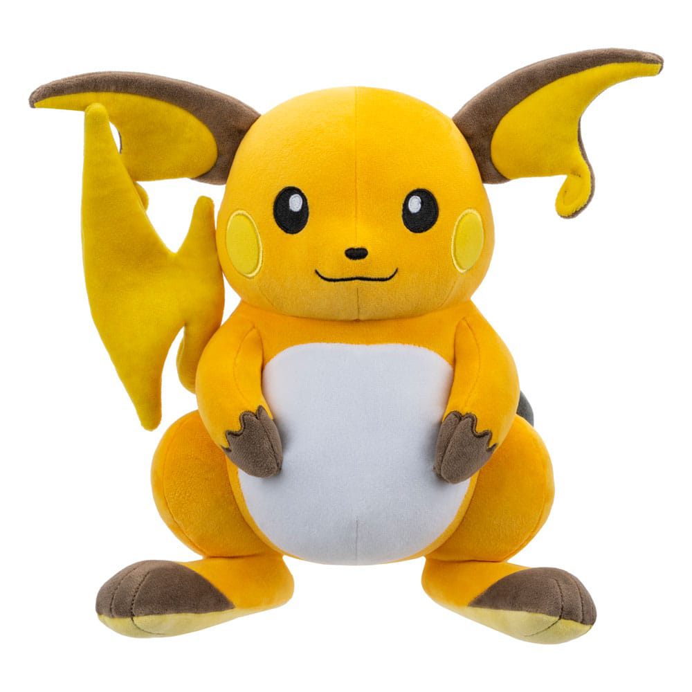 Pokémon Plüschfigur Raichu – 30 cm großes Elektro-Pokémon aus weichem Plüsch von Jazwares, offiziell lizenziert mit detailreicher Stickerei.