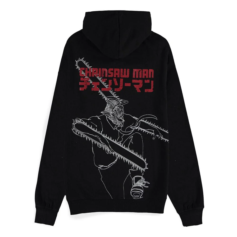 Chainsaw Man Kapuzenpullover mit Reißverschluss im Chainsaw Devil Design, offiziell lizenziert.