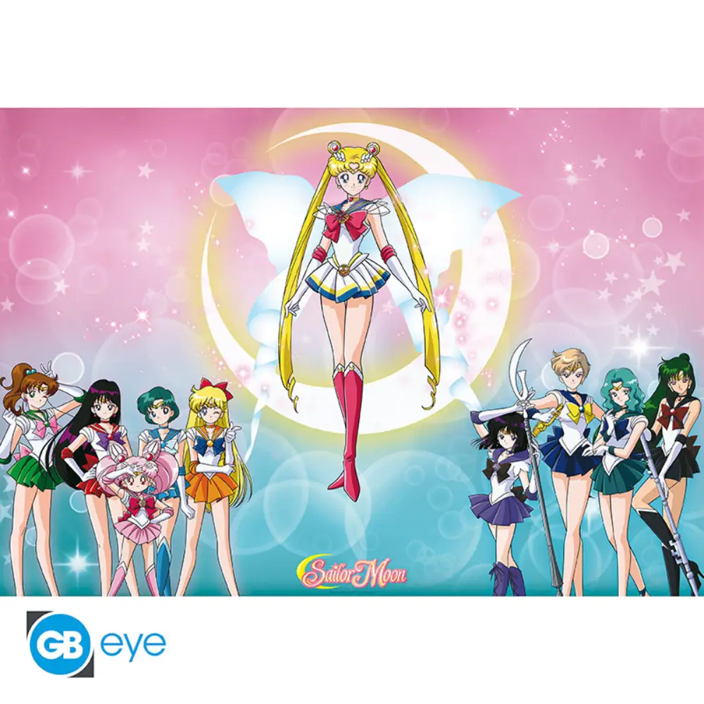 Sailor Moon Poster „Sailor Warriors“ im Format 91,5 × 61 cm, hochwertiger Farbdruck von ABYstyle mit den fünf Sailor-Kriegerinnen in ikonischer Pose, offiziell lizenziertes Anime-Poster.