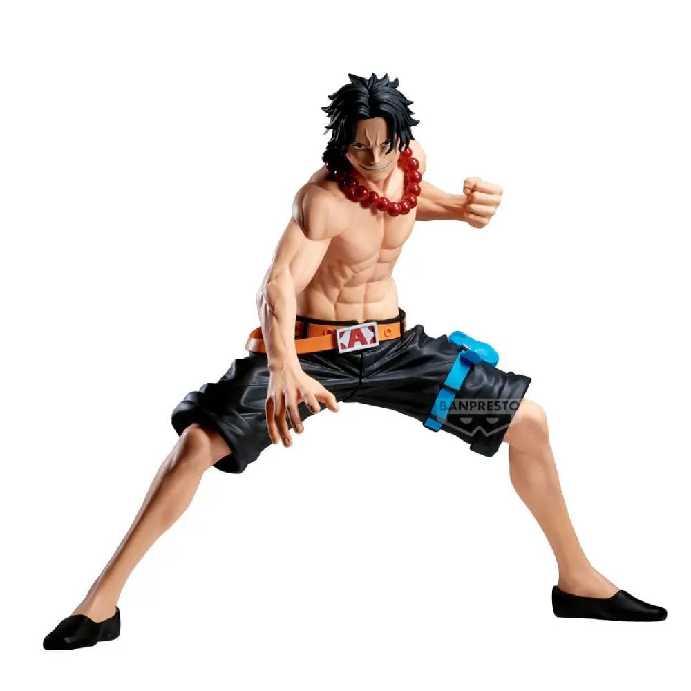 One Piece Portgas D. Ace Grandista Figur 25cm von Banpresto mit Feuerfaust-Pose und Whitebeard-Tattoo