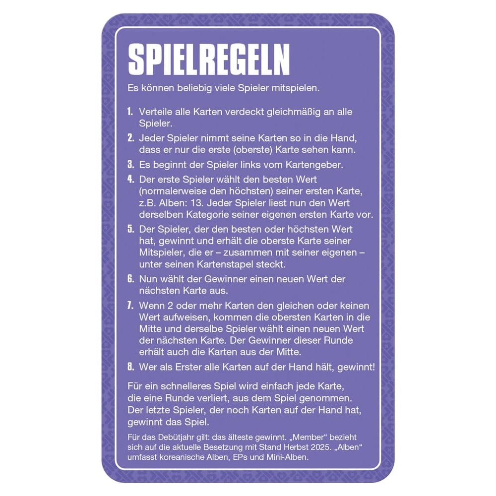 K-Pop Kartenspiel Top Trumps *Deutsche Version*